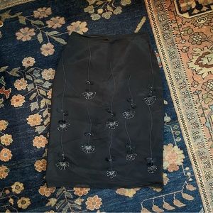 Vintage Black Silk Embellished Skirt